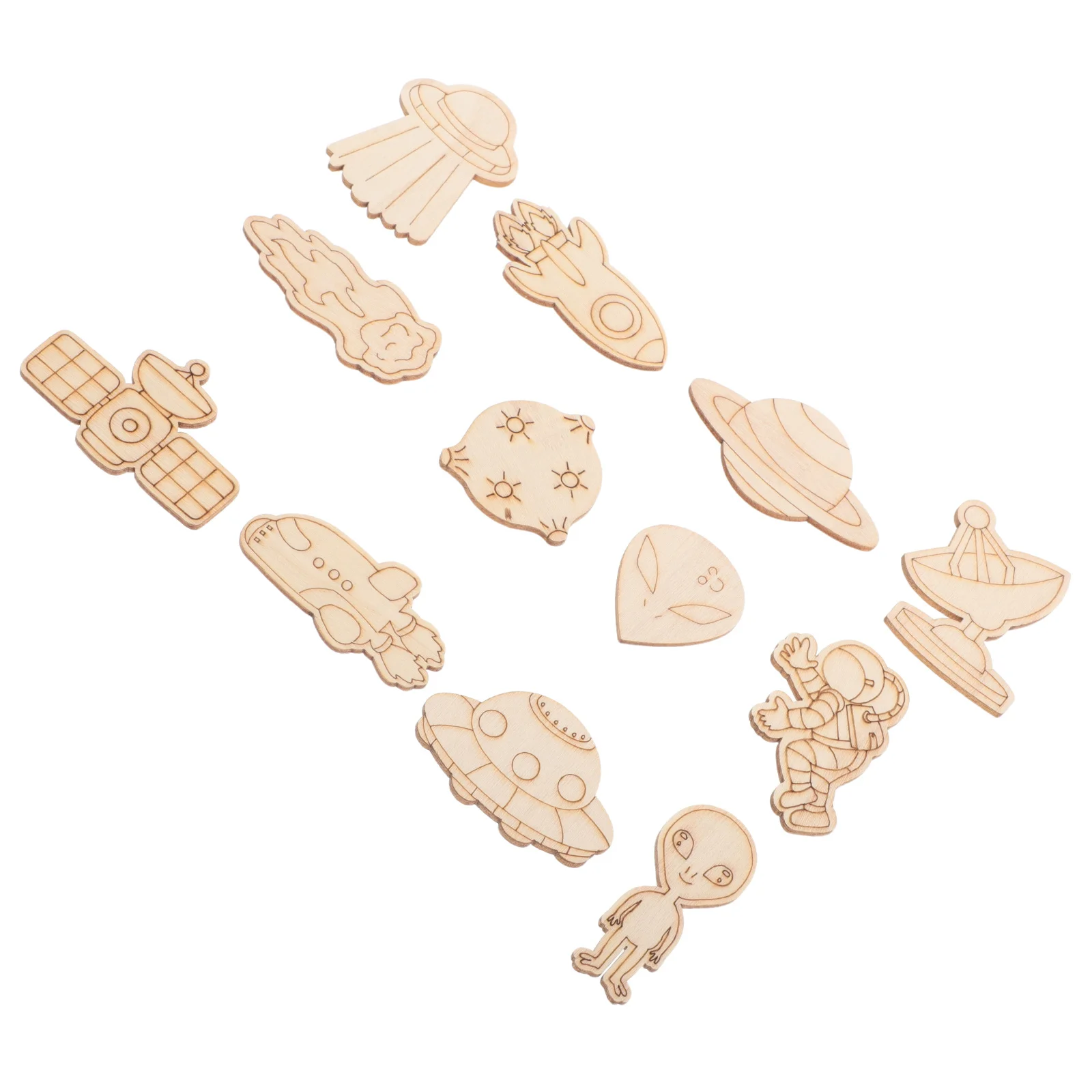 100 قطعة مجموعة حرفية الفضاء الخشبية لتقوم بها بنفسك سفينة الفضاء غير المكتملة رائد الفضاء الغريبة كوكب القواطع للأطفال غرفة ديكور النظام الشمسي الفن #6