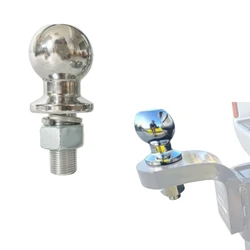 1pc Towing Trailer Hitch Ball Silver Hitch Mount Tow Ball 50mm Shank Capacity 5000Lbs Coupling for Trailer RV Camper Caravan