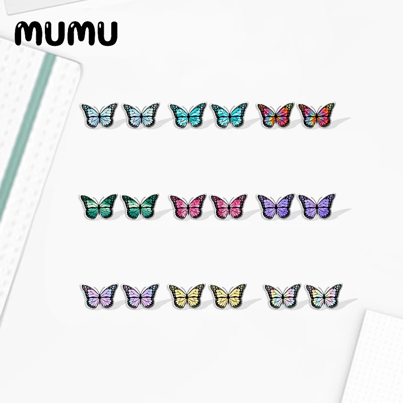 2020 New Color Butterfly Acrylic Stud Earring Lovely Earrings Resin Epoxy Jewelry Gifts Fans