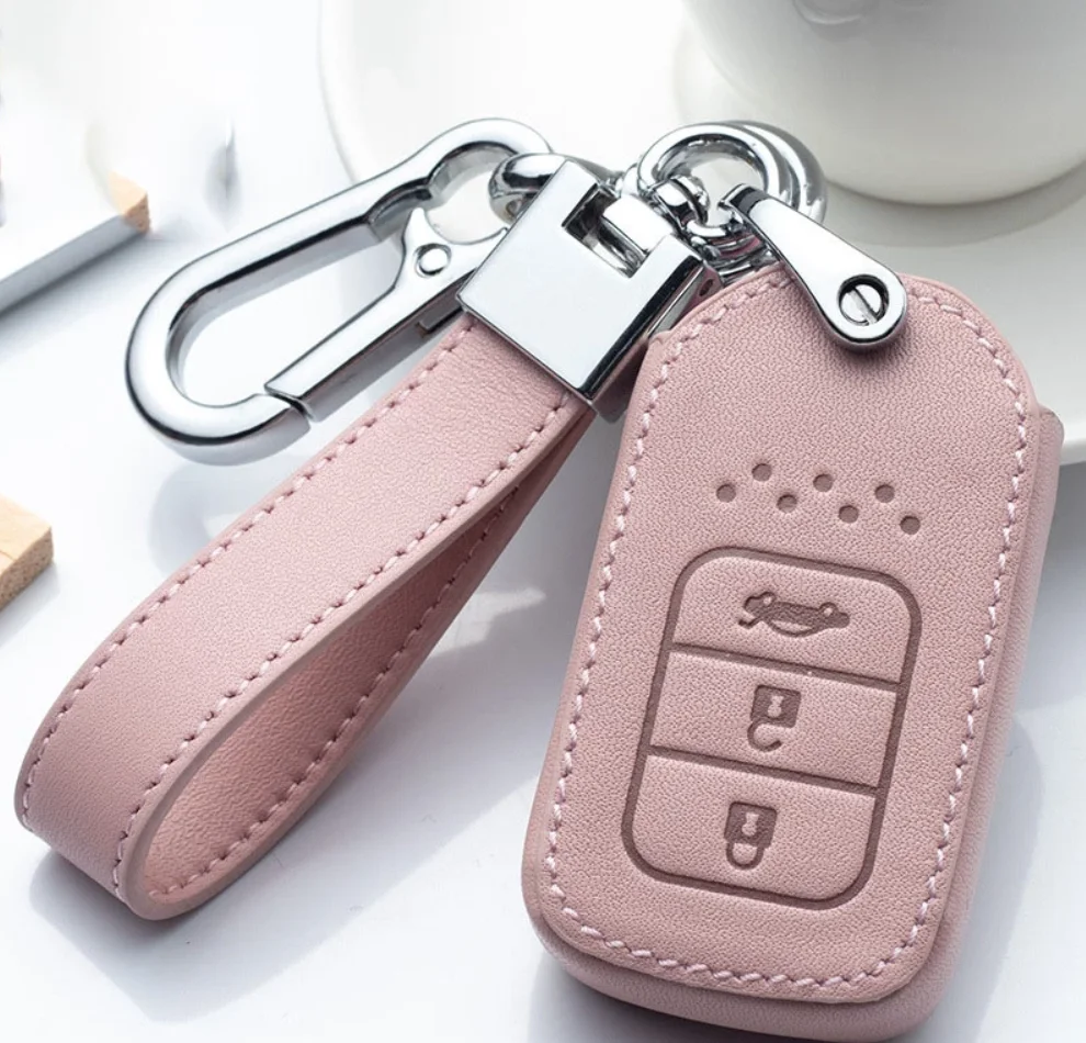 

Leather Car Remote Key Case Cover For Honda Accord CivIc HRV CRV X-RV Crider Odyssey Fit City Key Protection auto Accessories