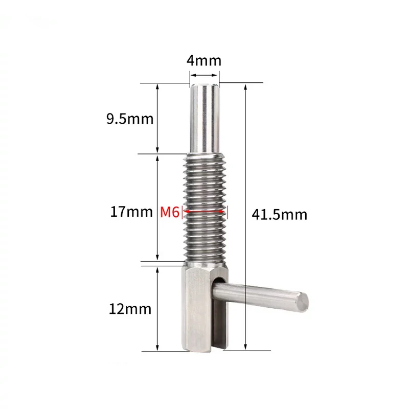 Knob-Actuated L-Shape Indexing Pin with Plunger – Stainless Steel Spring Self-Locking Reset Positioning Pin view 6
