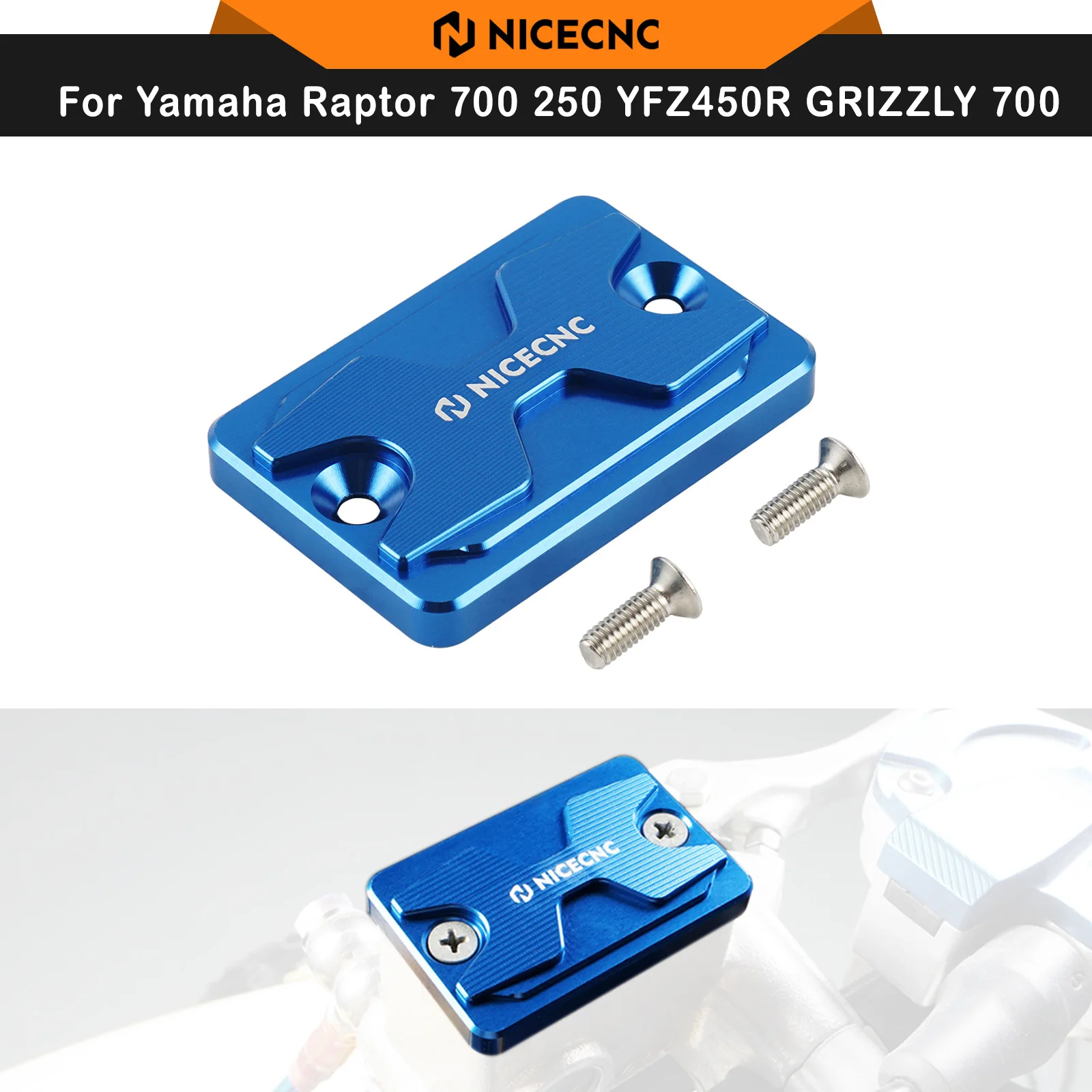 NICECNC For Yamaha Raptor 700 2013-2026 Front Brake Reservoir Fluid Cover Cap For Yamaha YFZ450R Honda TRX250X B16-F5852-00-00