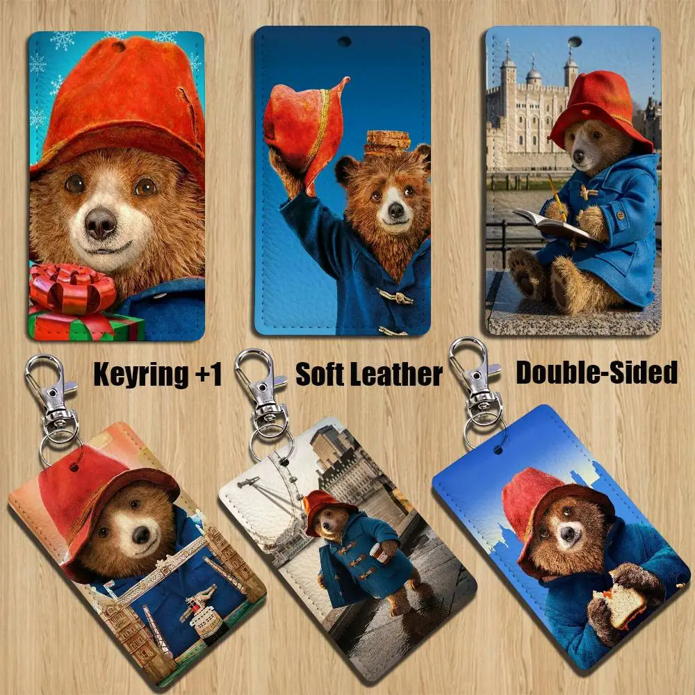 

Fluffy Paddington Bear moive Holder For Bank Business Work Card Holder Student Card Case Bus Card Keychain
