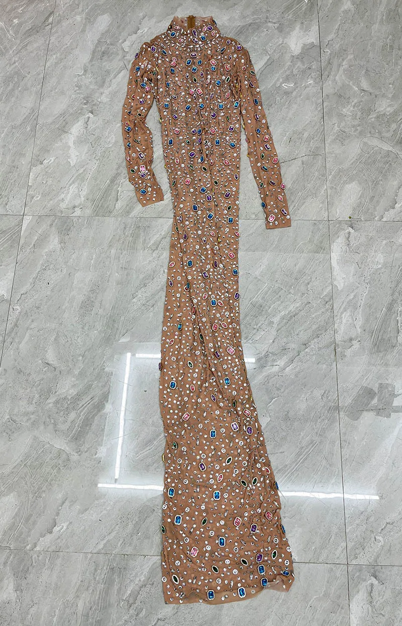 เพชรเครื่องแต่งกายไนท์คลับบาร์เพชร Slim Dress การประชุมประจําปีเต้นรํารุ่น Catwalk จัดเลี้ยงงานแต่งงานชุดผู้หญิง