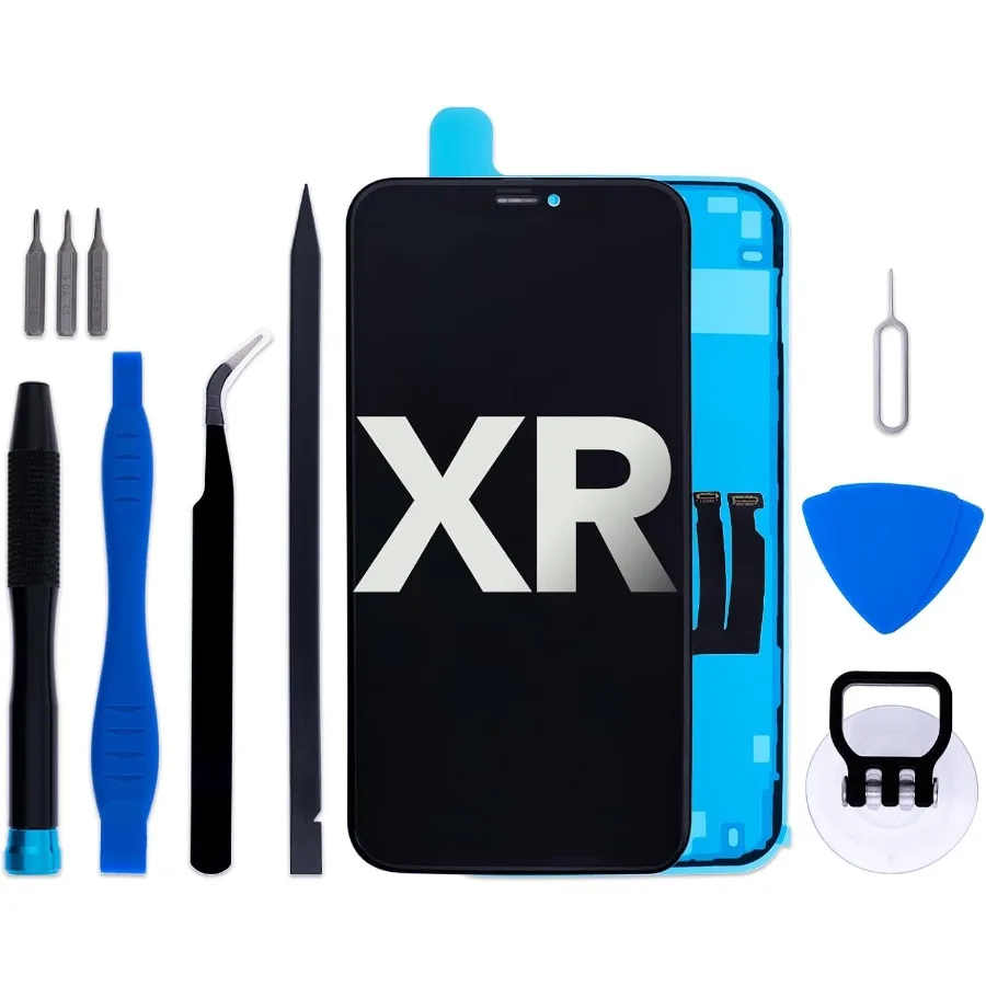 

Комплект для замены экрана iPhone XR 6,1, ЖК-дисплей, 3D-сенсорный дигитайзер в сборе с инструментами для ремонта и клейкой рамкой, модель A21