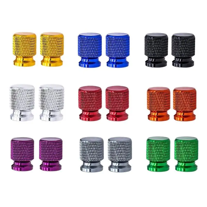 「Tire Valve Stem Caps Anodized Aluminum Wheel Valve Covers Accessories Universal For Cars SUVs Bikes Trucks And Motorcycles」