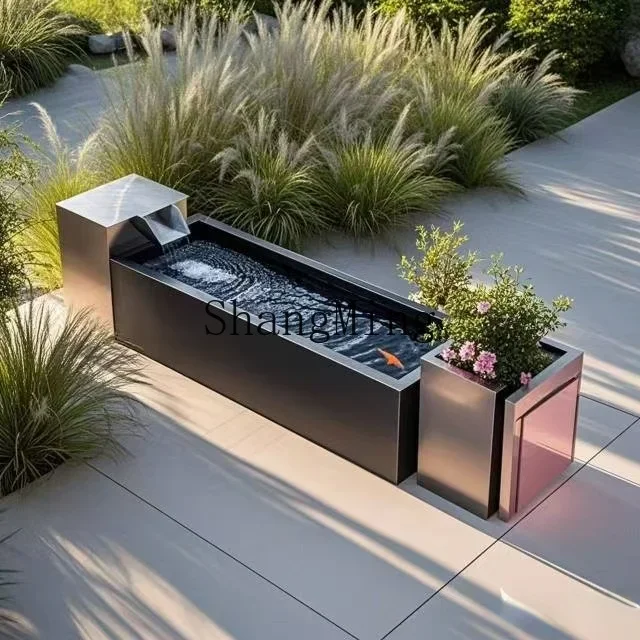 DSA courtyard water view fish pond stainless steel fish tank flower box outdoor balcony terrace ornament combination