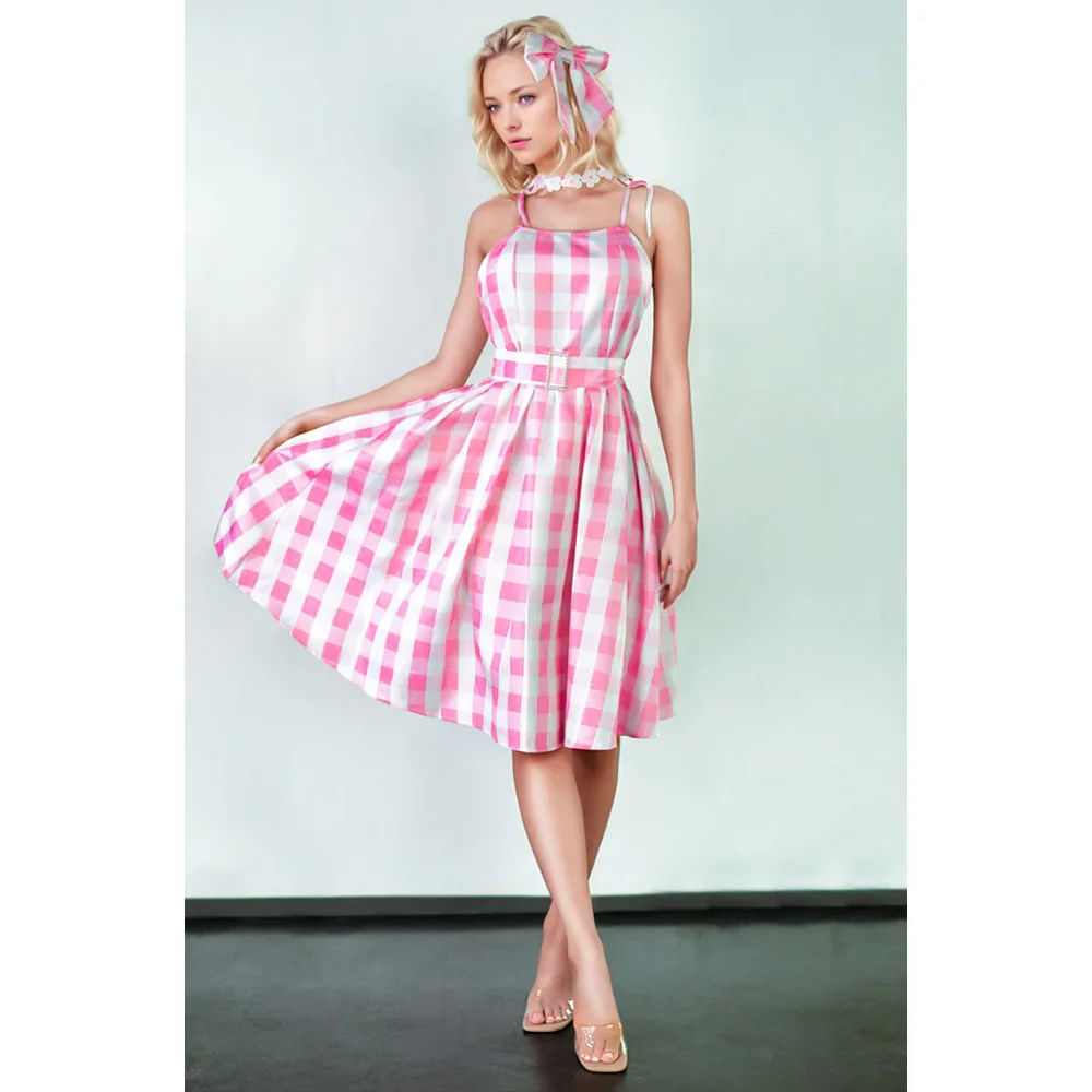 Filme barbie cosplay traje feminino meninas vestido rosa halloween princesa barbie jogar