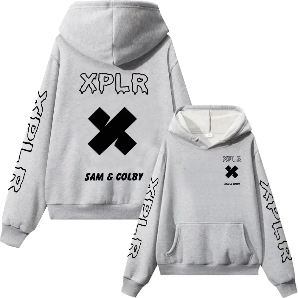 Xplr-Sudadera con capucha para hombre y mujer, jersey de manga larga con estampado de corazón, Sam y Colby Chainlink Merch