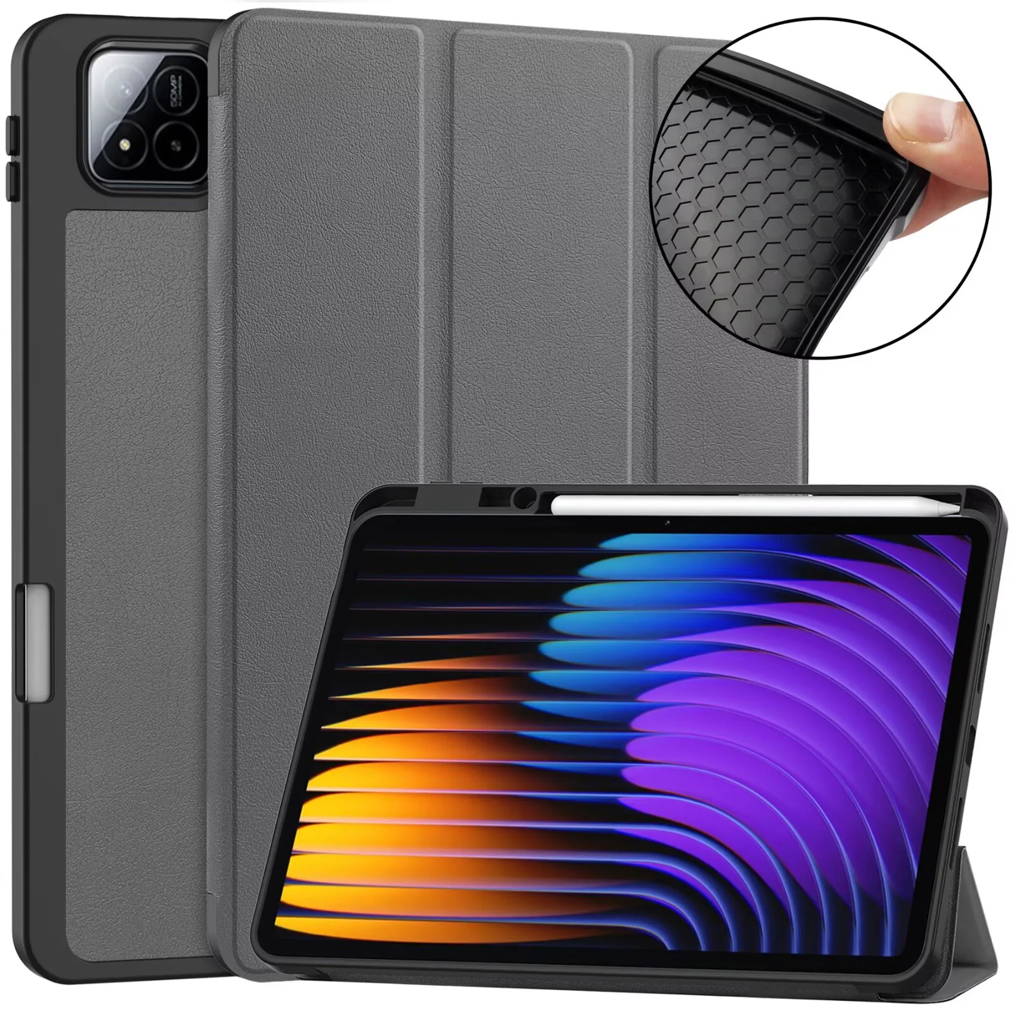 

Case for Xiaomi Pad 7 / 7 Pro 11.2" with Pencil Holder, Smart Trifold Stand Cover, Auto Sleep/Wake, Shockproof Funda