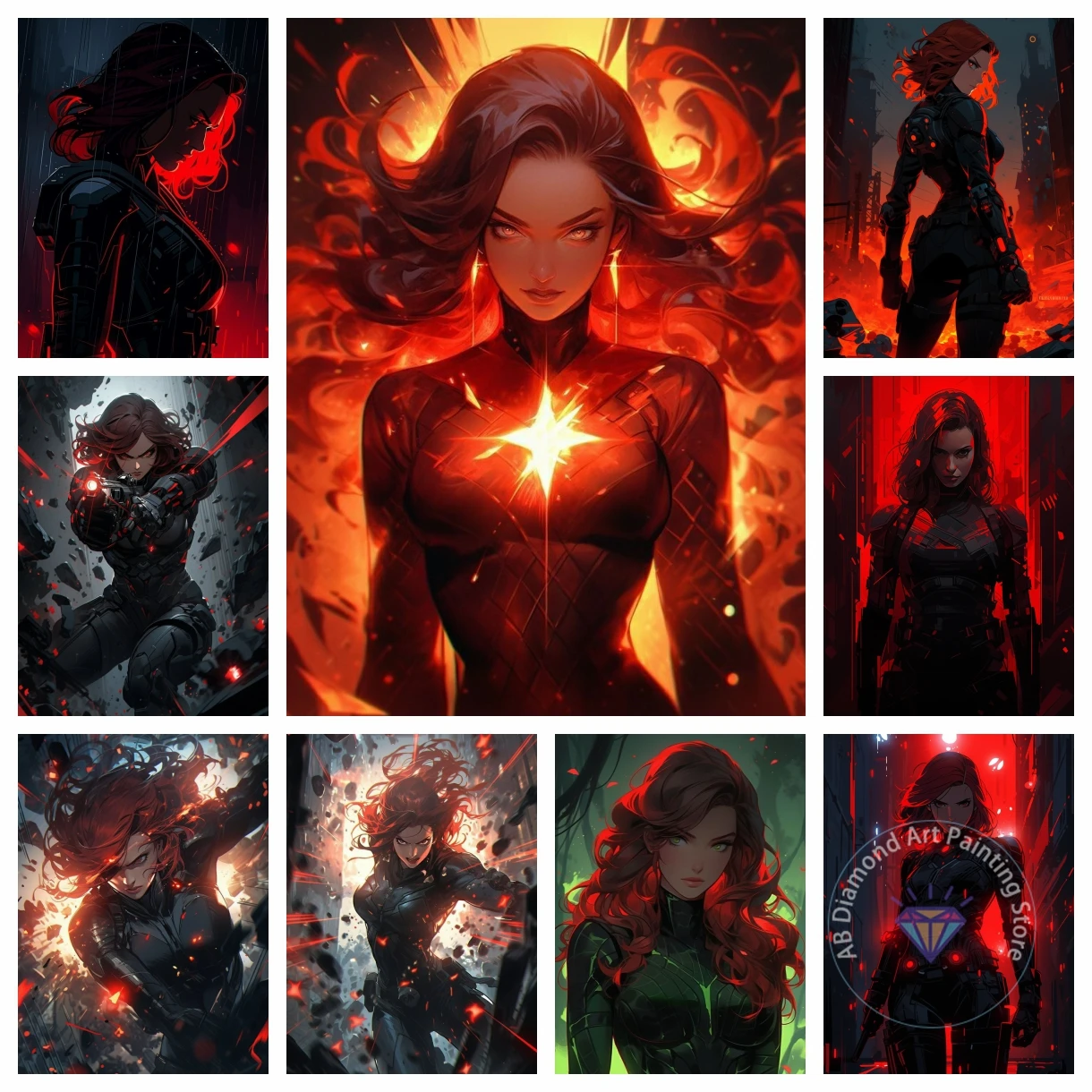 

Black Widow Anime Effect Diamond Painting Kit Marvel Movie 5D DIY Diamond Embroidery Handmade Gift Crafts Home Decoration