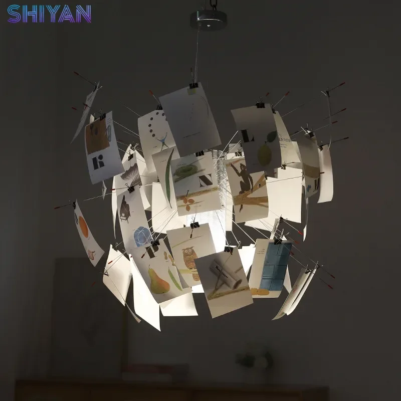 

Светильник-подвеска SHIYAN Zettel Paper для выставочного зала, столовой, гостиной, спальни, DIY, дизайнерский, альбомный, светодиодный