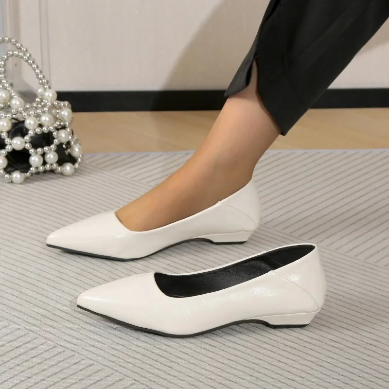 Chaussures Parker pointues à talons bas pour femmes, vêtements d'extérieur polyvalents, chaussures décontractées à bouche peu profonde, nouvelle mode, printemps et automne 2024