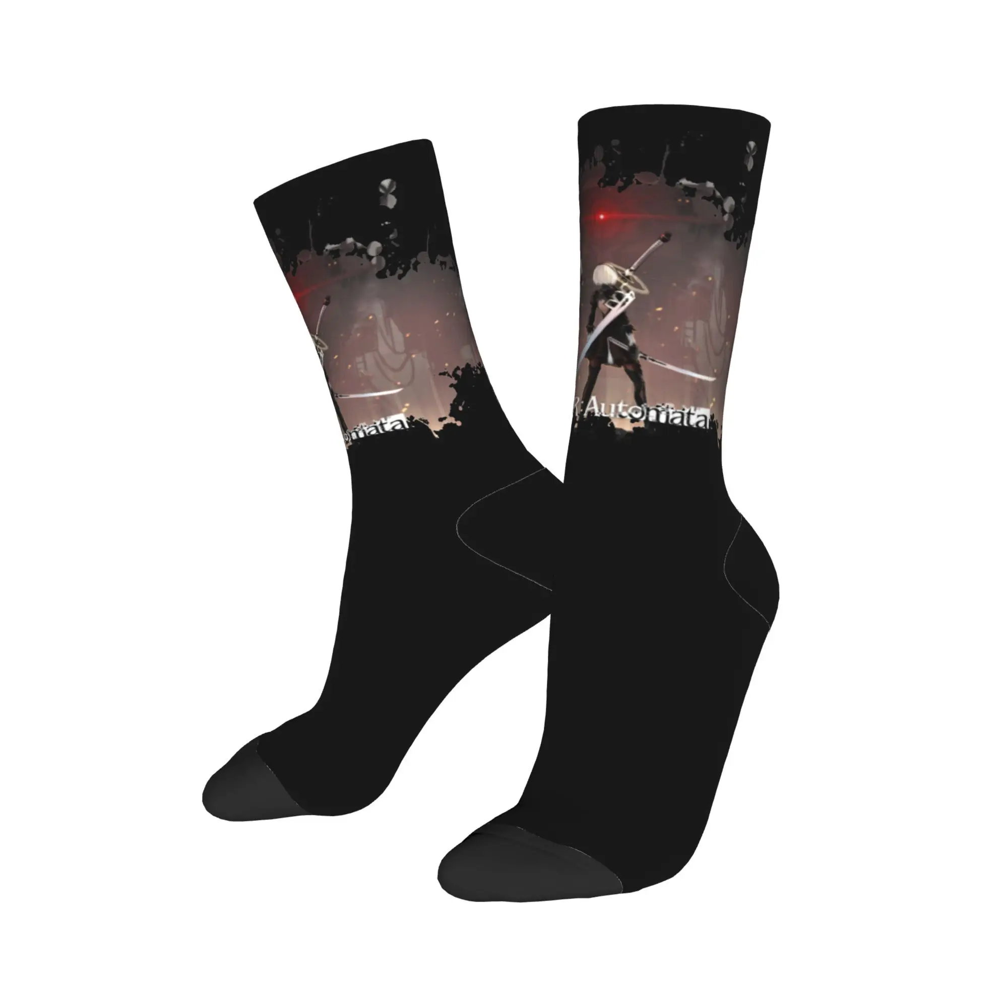 

Winter Warm Funny Men's Women's Nier Automata Splatter Socks Breathable Skateboard Socks,