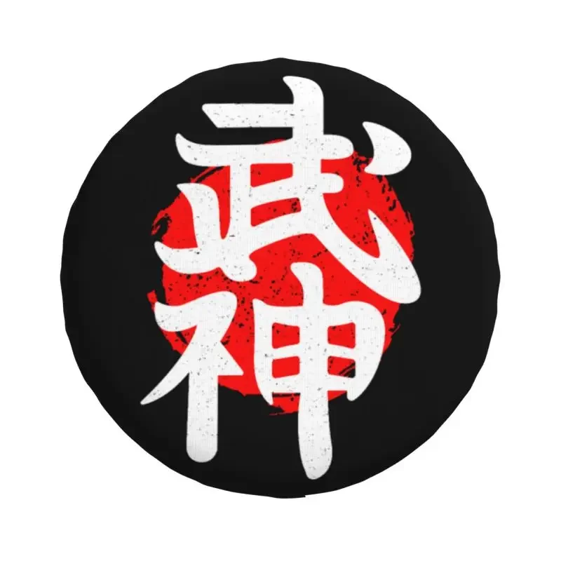 Custom Japanese Samurai Kanji Art Spare Wheel Tire Cover for Toyota Mitsubishi Suzuki Jeep RV SUV Trailer Vehicle Accessories