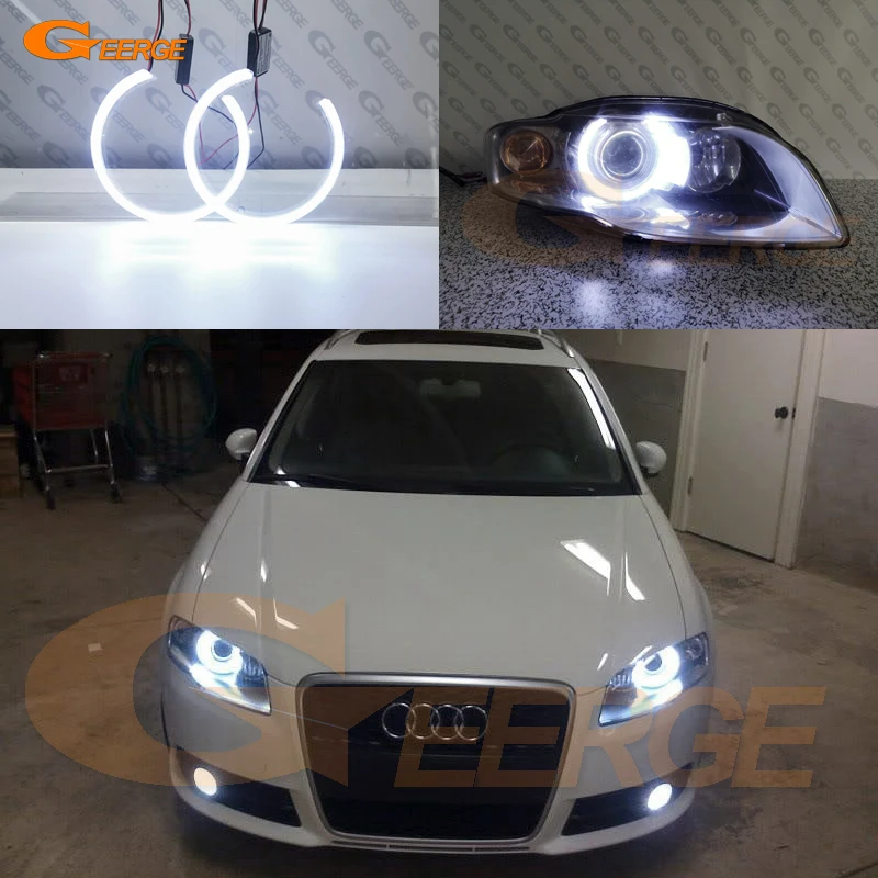 

For Audi A4 S4 RS4 B7 2004 2005 2006 2007 2008 2009 Excellent Day Light Ultra Bright COB Led Angel Eyes Kit Halo Rings