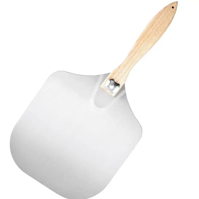 ABUN Pizza Spatula with Rocker Cutter, Foldable Wood Handle, Storage Bag Included, Ideal for Family Pizza Oven