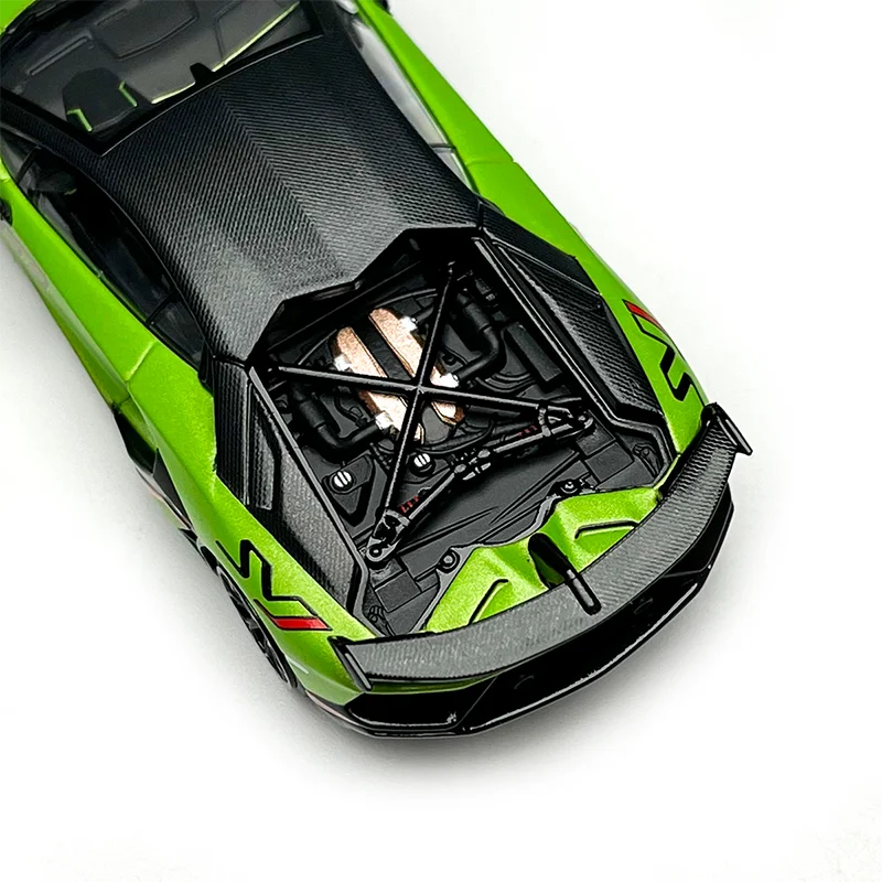 

HH 1/64 Alloy Aventador SVJ LP770-4 Green No.63 Car Model Ornament Display Collection Hobby Holiday Gift Toy
