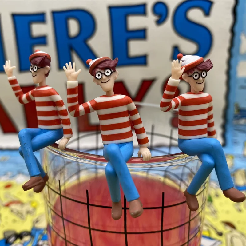 3-4cm cartoon where is wally Figure cup doll kid PVC collection model toy