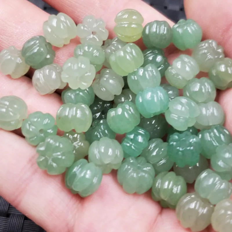 Jade Scattered Beads Aventurine Pumpkin Beads Scattered Beads Grass Green Scattered BeadsdiyBracelet Necklace Scattered Beads Or