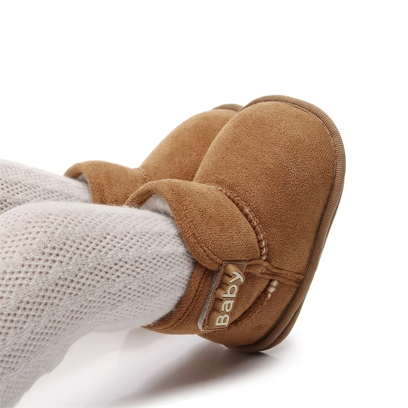 BloRequiBaby-Bottes de rinçage non ald pour nouveau-né, chaussures de neige d'hiver pour tout-petits, chaussures plates chaudes pour bébés, chaussures de marche décontractées pour garçons et filles