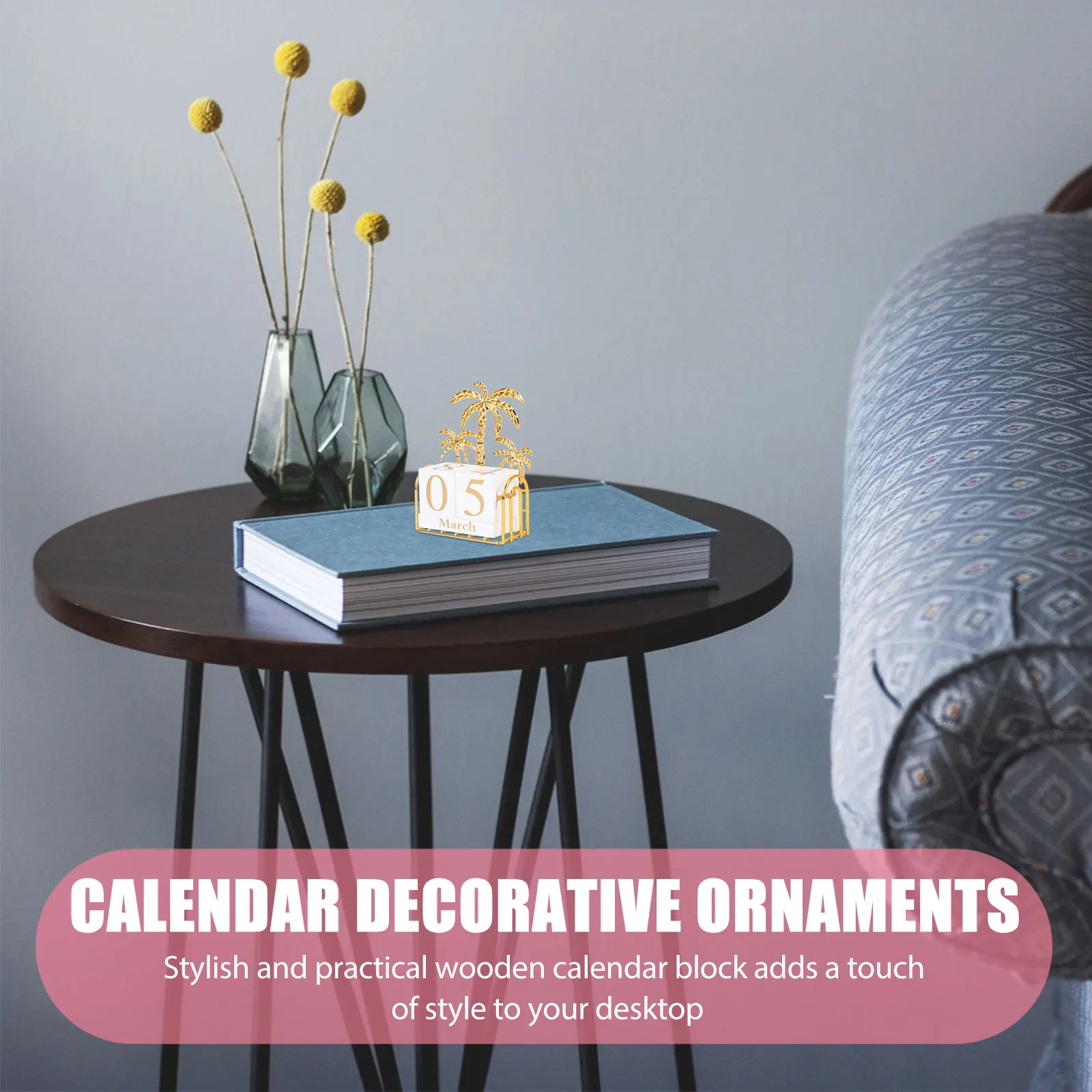 

Wooden Calendar Elegant Desk Office Decor Reusable Perpetual St Desktop Calendar Home Stylish Practical nament
