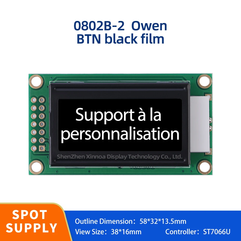 Character LCD Module BTN Black Film White Letter 0802B-2 European 0802 14PIN Module 8X2 Character 14PIN LCD Screen