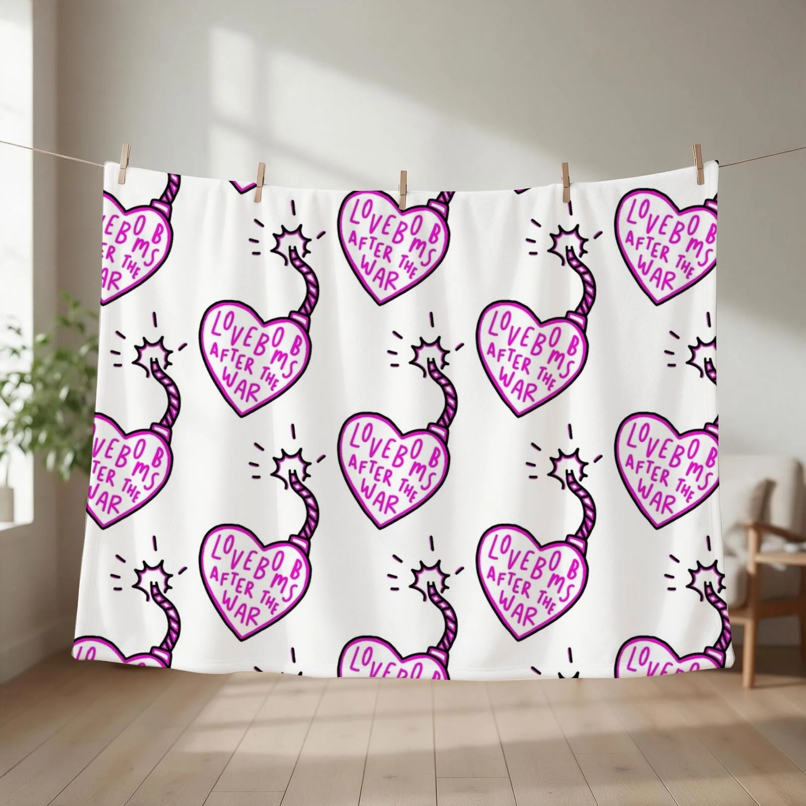Lovebomb Nessa Barrett Throw Blanket couch cozy soft plush fuzzy picnic outdoor blanket