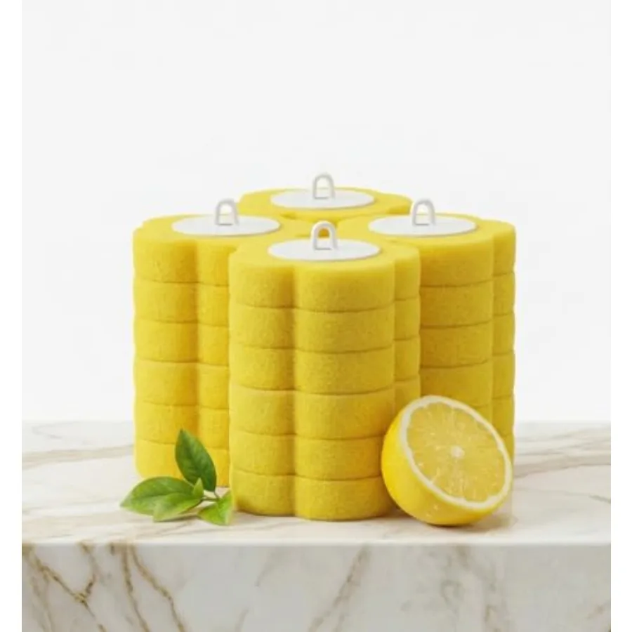 

Toilet Wand Refills, 24 Count Disposable Brush Replacement Heads, Lemon Yellow Deep Scrubbing Pads Compatible with Leading Clea