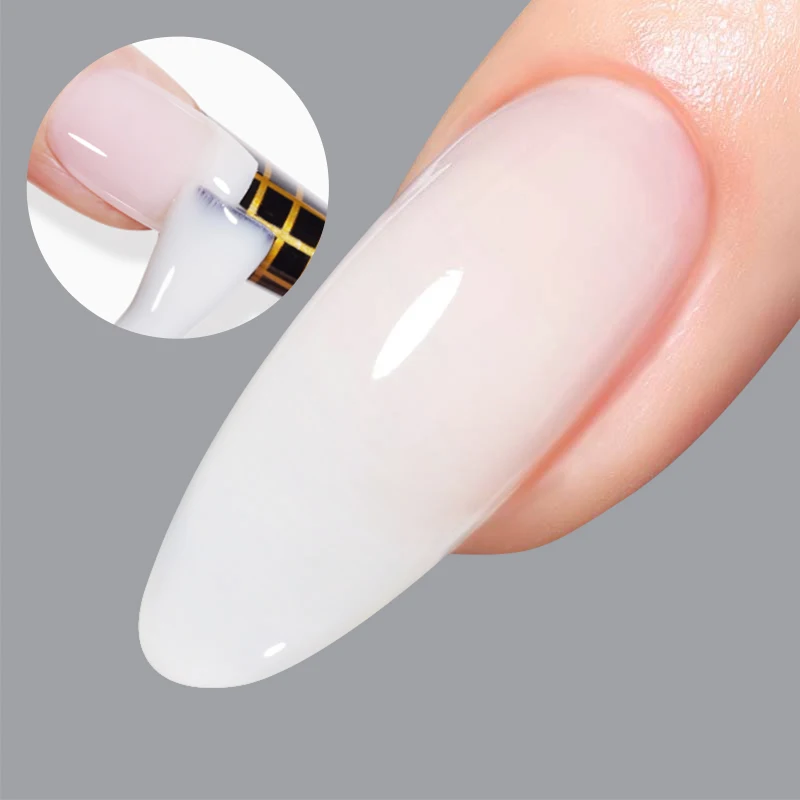 Awstorg 15ml gel de unha branco leitoso em uma garrafa semi permanente uv/led prolongamento rápido verniz gel arte de unha manicure