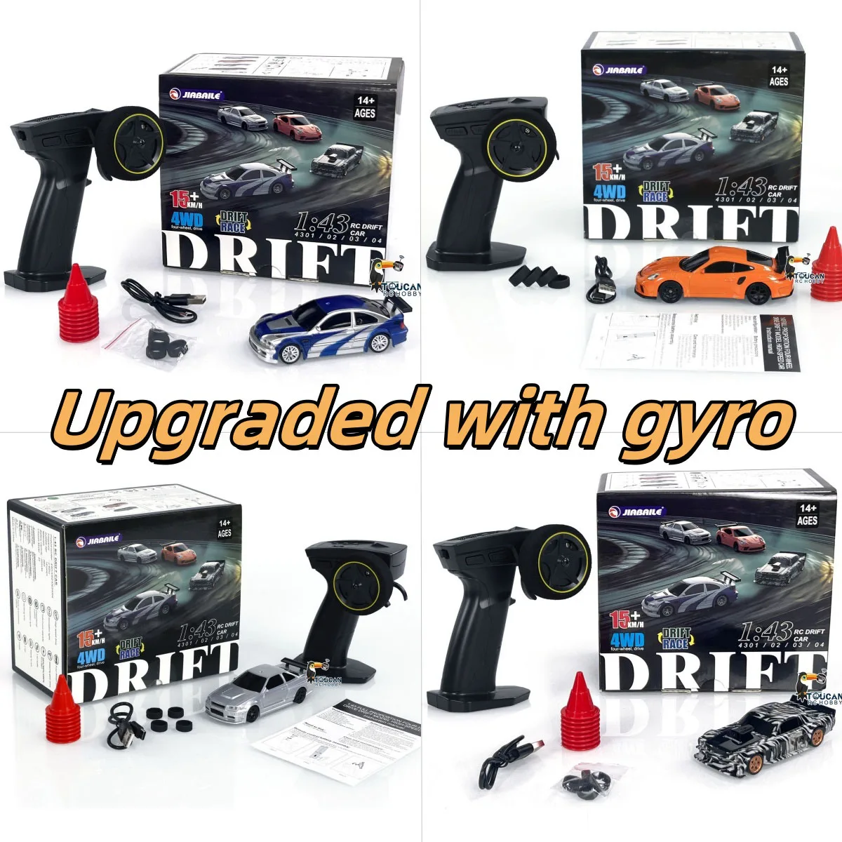 

1/43 RC Drift Car с гироскопом, обновленная версия 2,4G, мини-дрифт-гоночный автомобиль, 4WD, радиоуправляемые игрушки, дорожные конусы, подарки