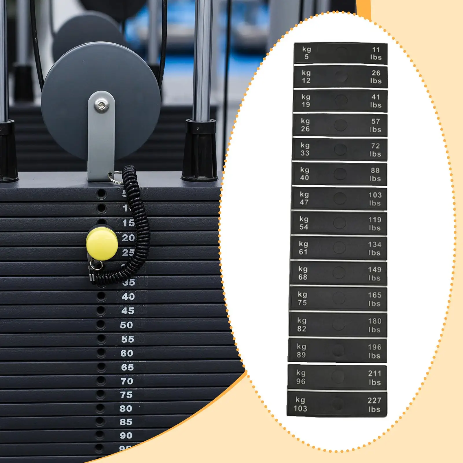Workout Machine Attachment Weight Stack Sticker Professional Fitness Equipment Gym Weights Home Identification