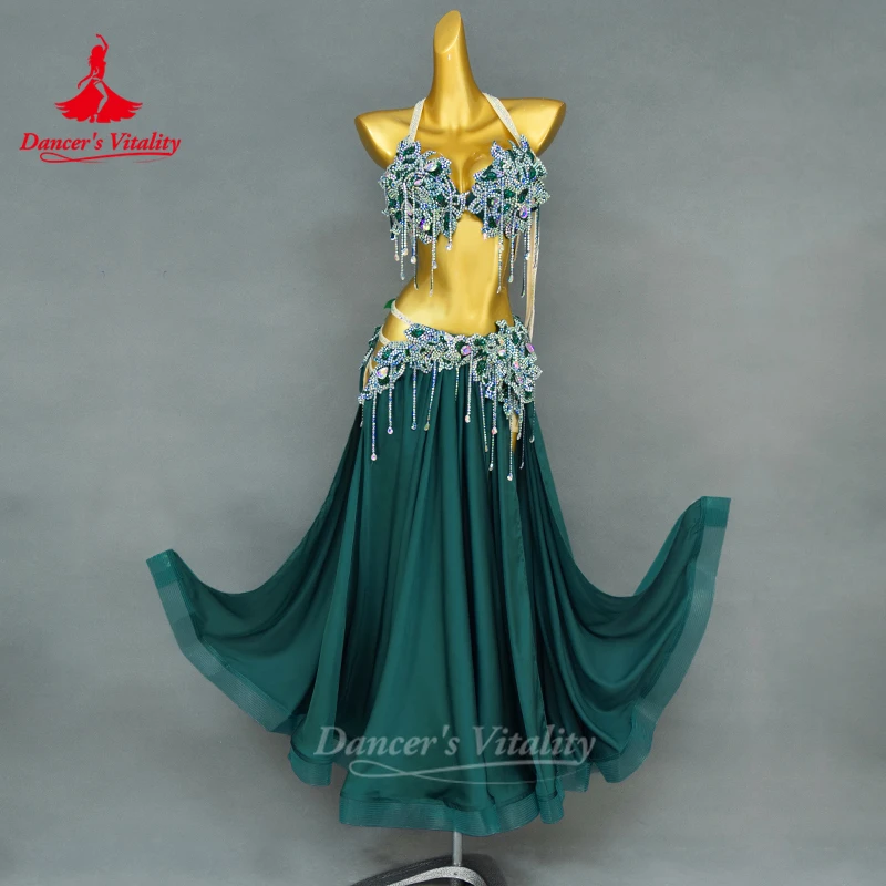 

Костюм для восточных танцев класса люкс с камнями AB, индивидуальный пошив, для взрослых, для выступлений и соревнований