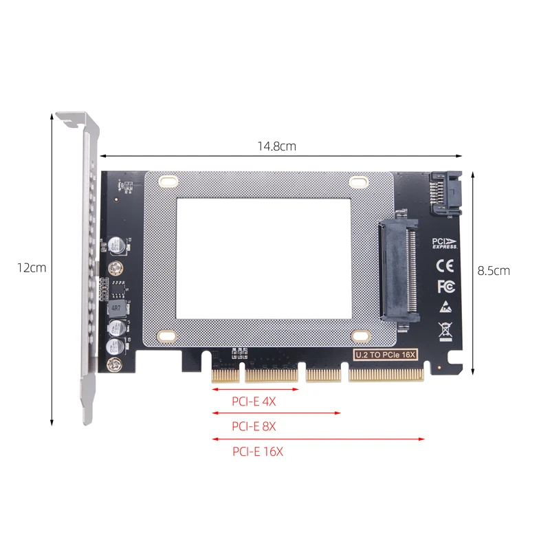 U.2 to PCIE Riser PCI Express 3.0 X4/X8/X16 to SFF-8639 U2 Adapter for Intel 750 2.5