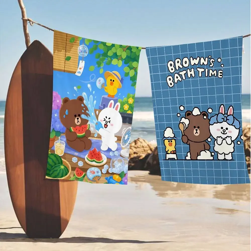 B-Brown Bear And C-Cony Big Microfiber Beach Towels Quick Dry Towel Sand Beach Towels Pool Towel For Travel Swim Pool Yoga