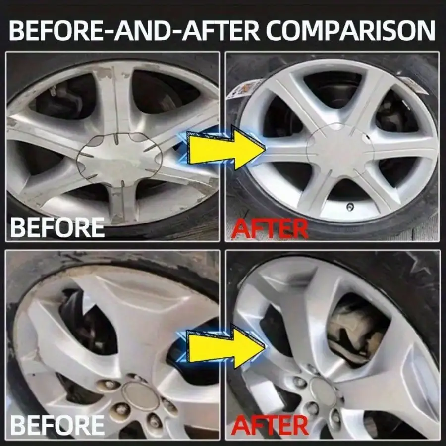120ml Car Wheel Scratch Repair Kit, Wheel Refurbishment Polishing Paste, Car Wheel Scratch, Rust, and Fading Repair Agent, Restores the Metallic Shine, Wheel Care Wax