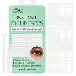 Fadvan 500Pcs Invisible Double Eyelid Tape Sticker Long Lasting Double-Fold Self-Adhesive Natural Lace Paste Clear Makeup Tool