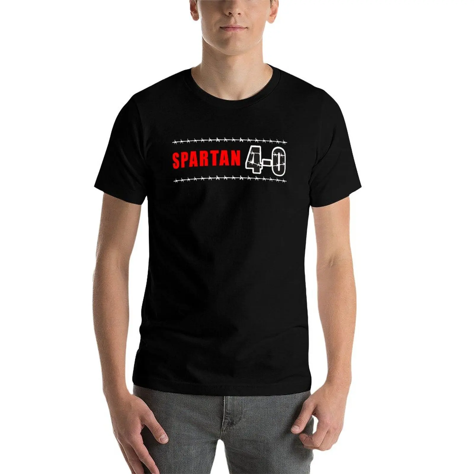 

Spartan 4-0 words T-Shirt t shirt man designer man t shirt summer cotton t shirts high quality T-Shirt