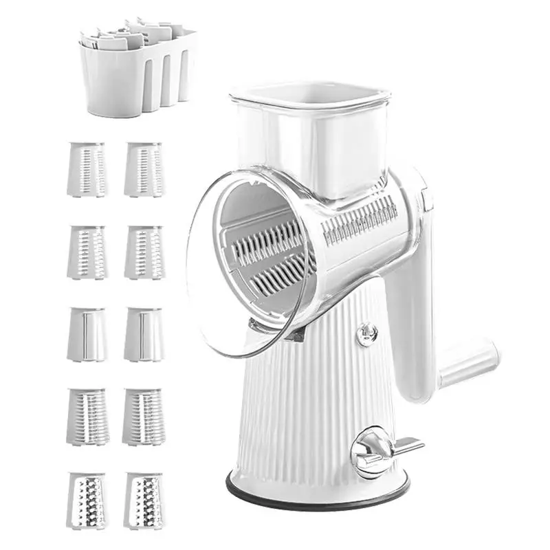 5 In 1 Rotary Grater 5 In 1 Hand Crank Vegetable Rotary Slicer Cheese Shredder Safe Efficient Kitchen Manual Food Slicer For