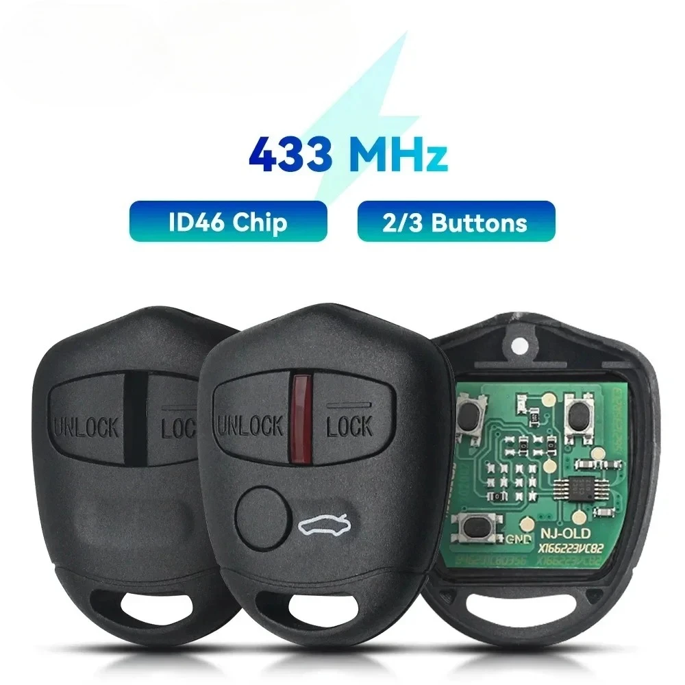 

5PCS 2 3 Buttons For MITSUBISHI Triton Pajero Outlander ASX Lancer Lama Remote Control Key Fob 433Mhz ID46 Chip