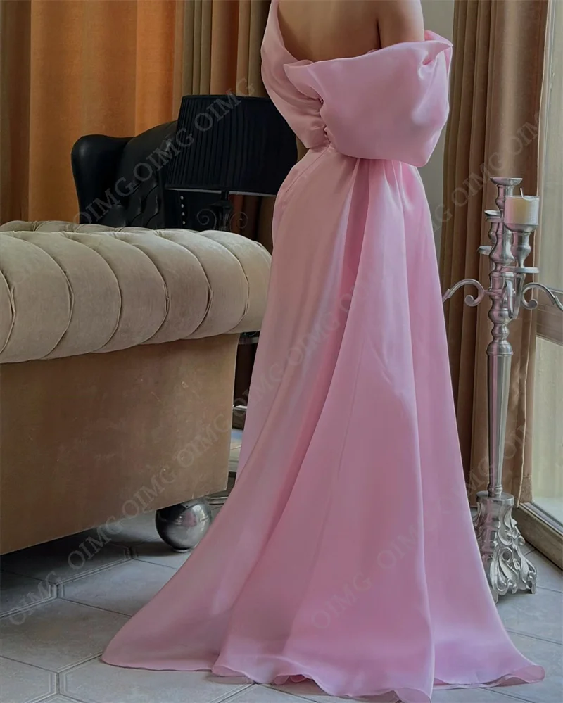 Oimg Roze Korte Prom Feestjurken Satijnen Liefje Mini Off Shoulder Cocktail Jurk Kant Nachtevenement Mini-Jurken Op Maat Gemaakt