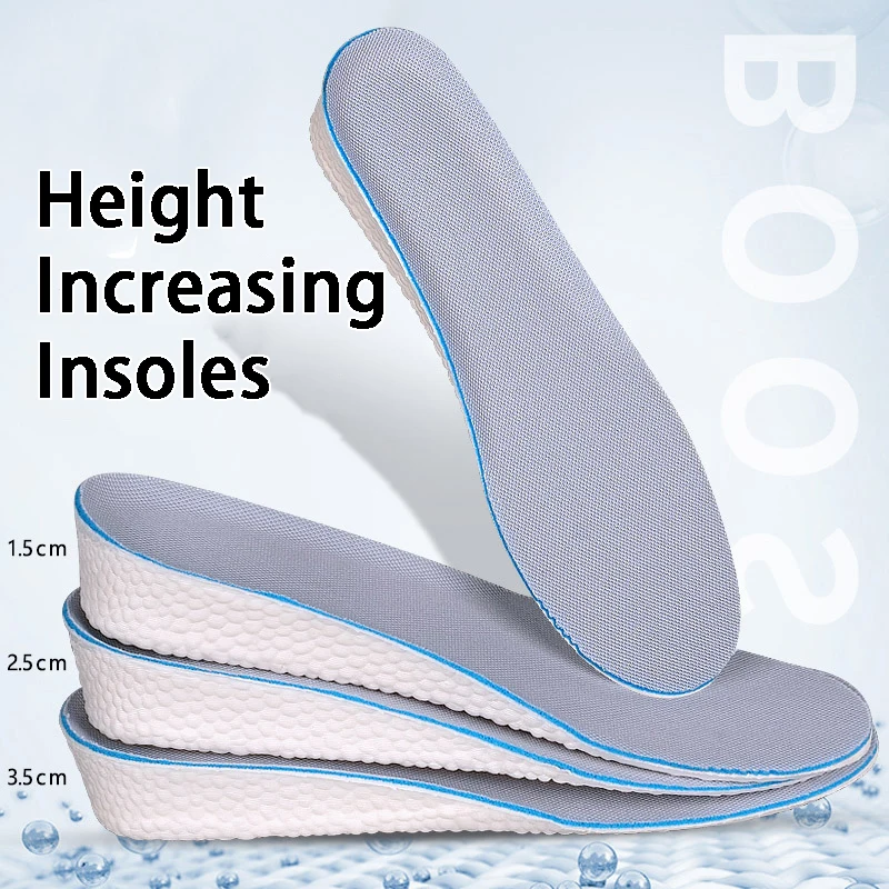 1Pair Shock Absorbing Sole Elastic Insoles for Sports Shoes Men's Women's Height Increase Insoles Soft and Comfortable Insoles, image 2