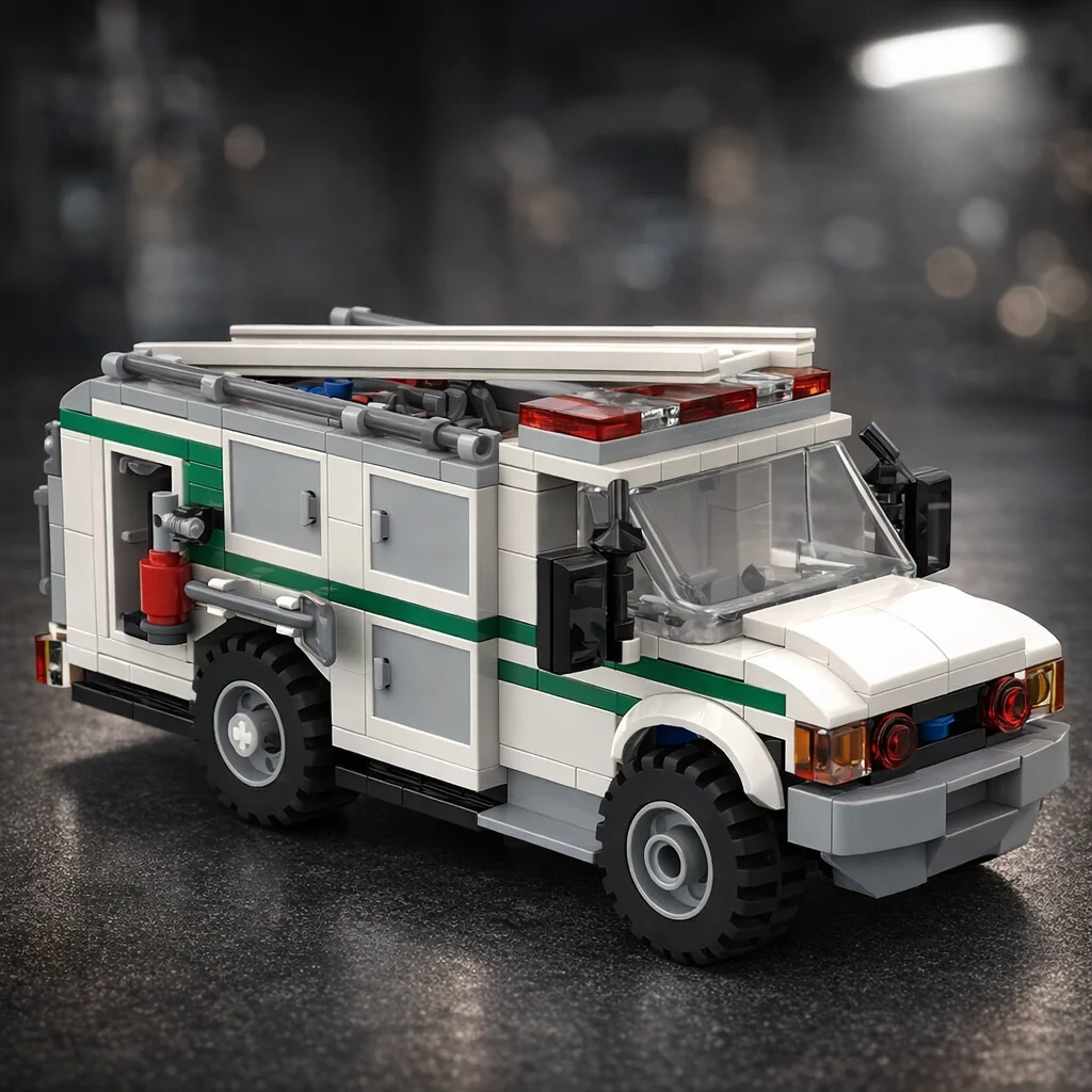 

MOC Forest Fire Engine Type 6 Brush Truck Building Blocks Wildland Model Bricks for Adults