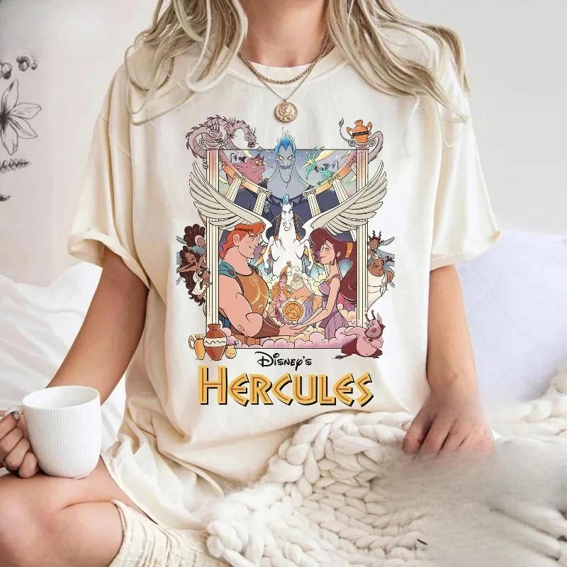 خمر '90s ديزني هرقل الراحة قميص خمر هرقل 1997 البلوز للجنسين ديزني الأسرة تي شيرت kawaii الملابس #1