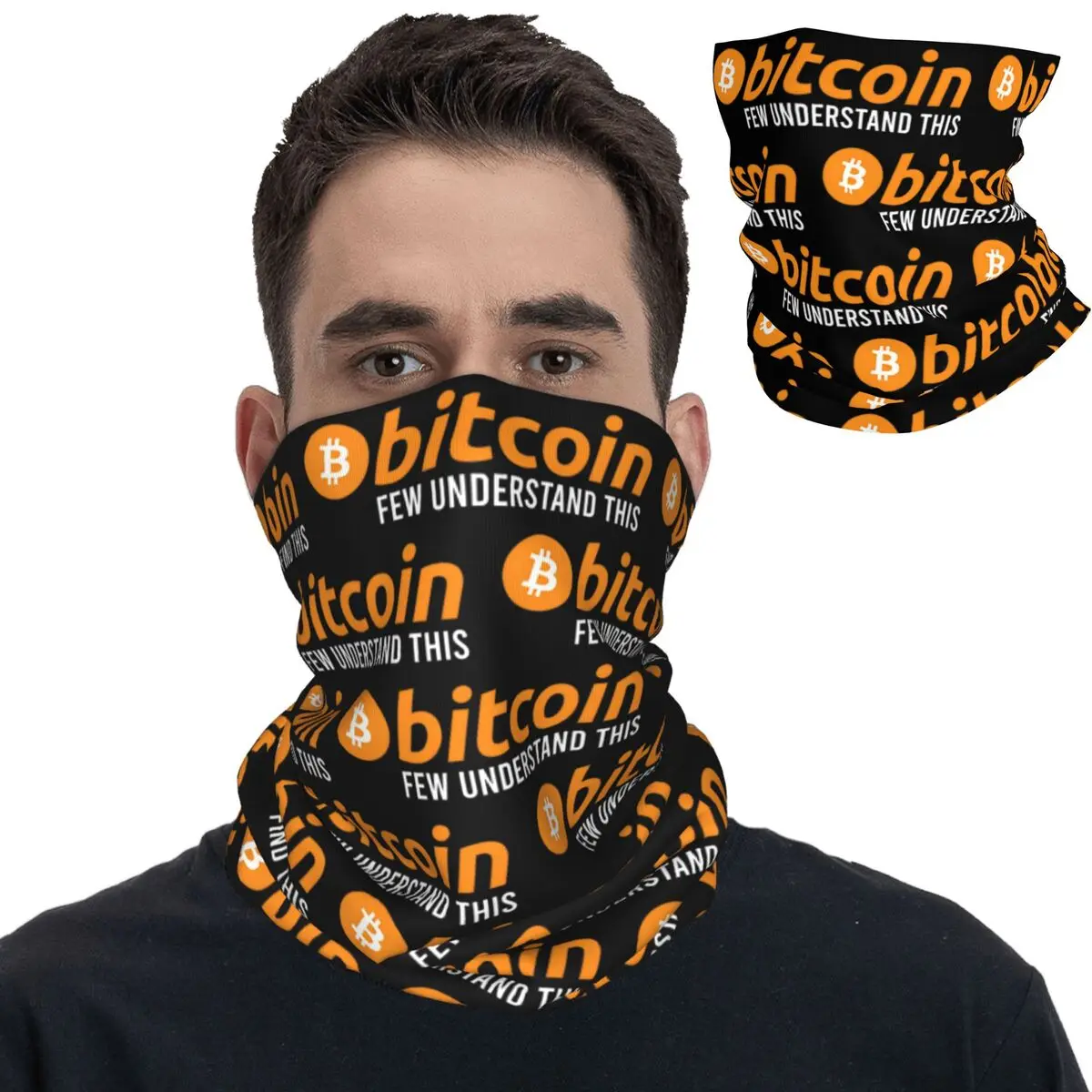 Bitcoin Few Understand This Crypto Cryptocurrency Bandana Neck Cover Printed Mask Scarf Warm Balaclava Hiking for Men Women