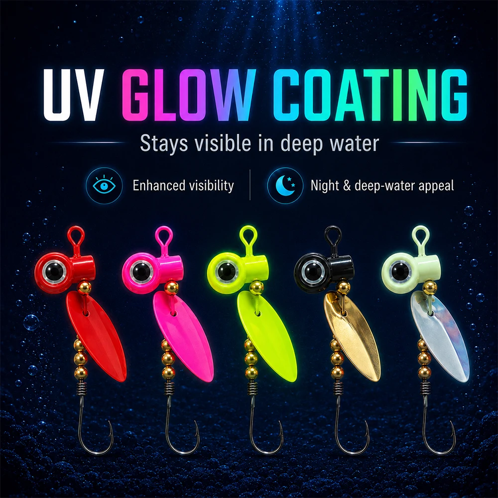 ZUKIBO Micro Spinner Löffelköder Slow Jig Moth Blade Köder Einzelhaken Lebensechter Forellen-, Barsch-, Bachköder in verschiedenen Ausführungen – Detail 11