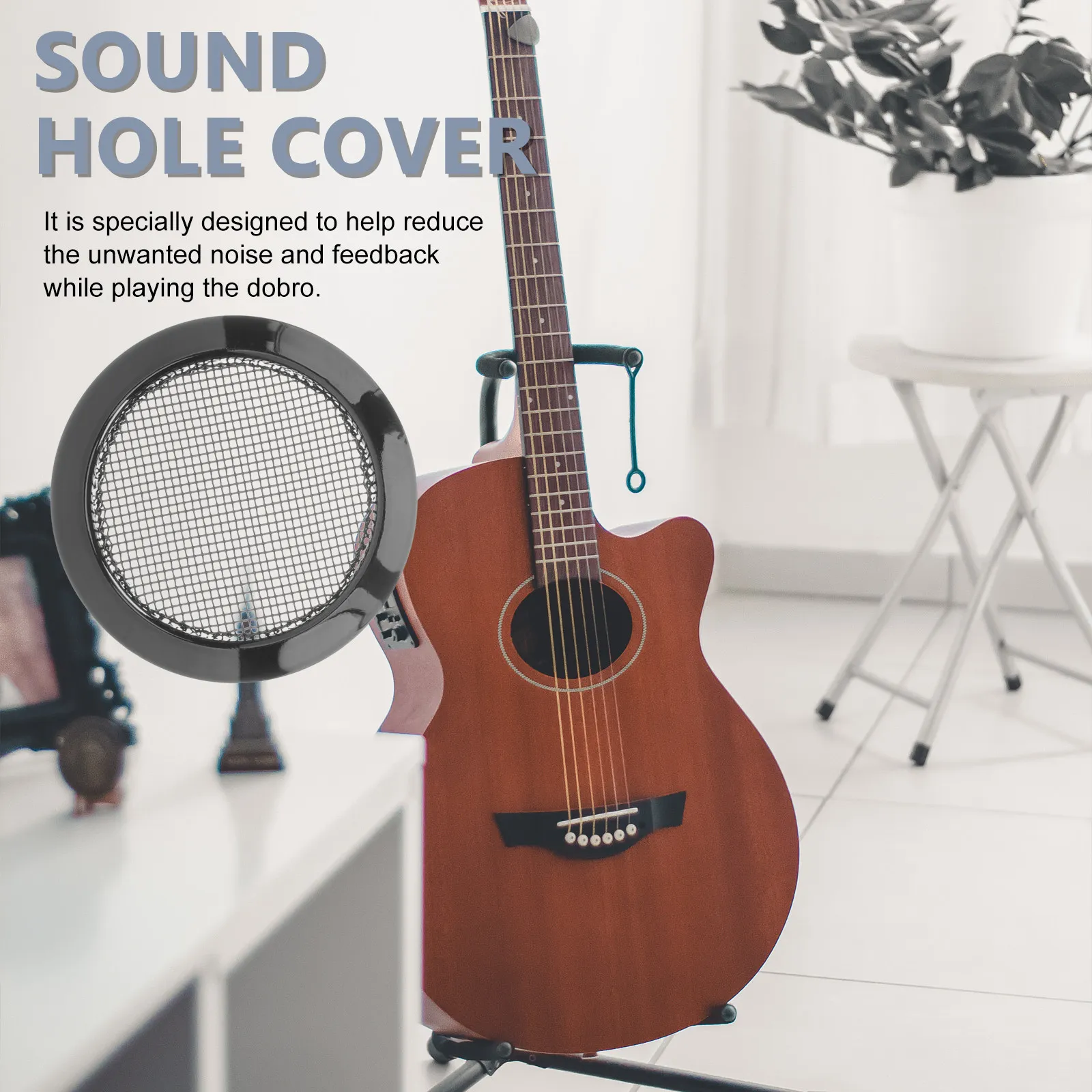 2Pcs Guitar Soundhole Covers Dobro Parts Metal Grille Reduce Feedback Acoustic Resonator Guitar Dobro Grille Sound Hole Covers