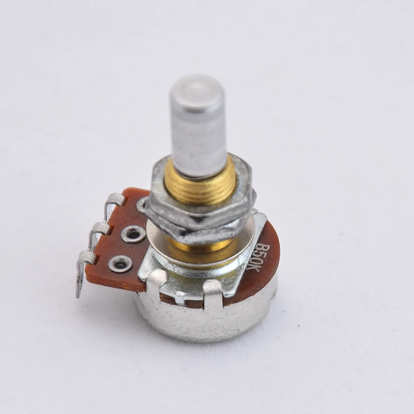 1 Piece B50K/B100K Brass Bushing Solid Shaft  Balance Potentiometer(POT) With Center Detent For Electric Bass KR(Origin)