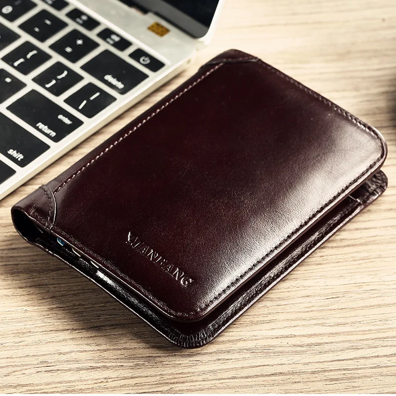 

Men's wallet Men's first layer cowhide wallet short three-fold business classic wallet best-selling