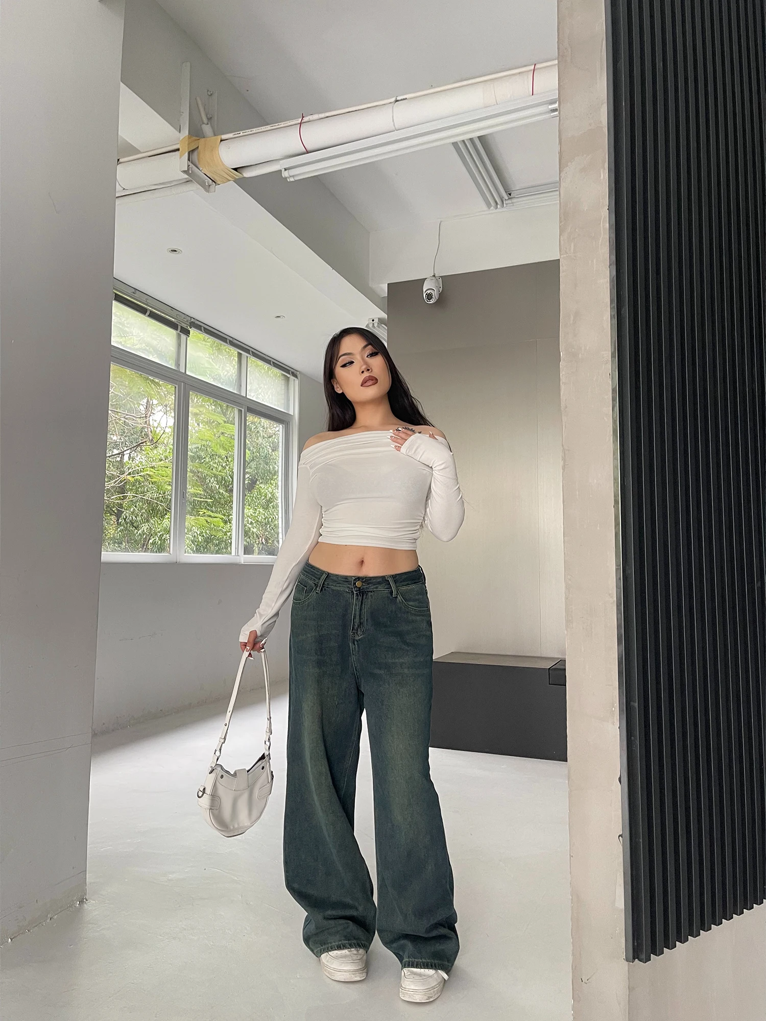 

Джинсы прямого кроя с высокой талией, женские, свободные, в пол, больших размеров, стройнящие, для фигуры «груша», весна-лето, новинка